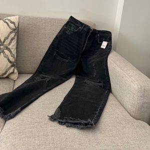 Distressed Black Jeans